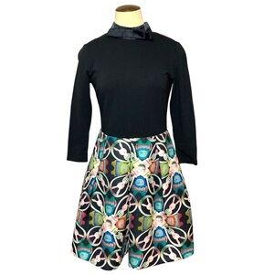 Missoul Lolita Skater Mini Dress XS Black Bunny Prints Coquette Dark Fairy